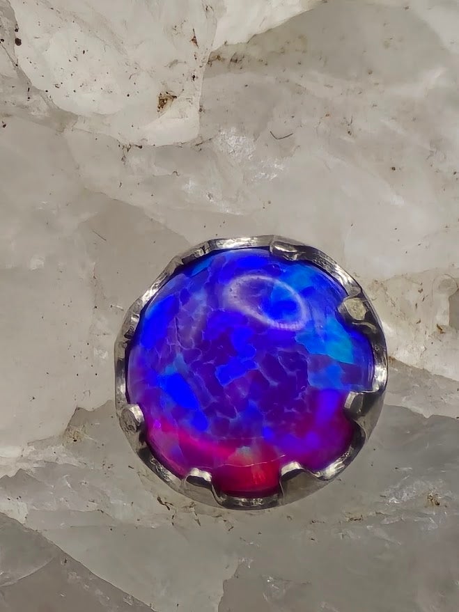 Opal Prong Cabochon Flat Titanium Internal Threaded End | Poppy's ...