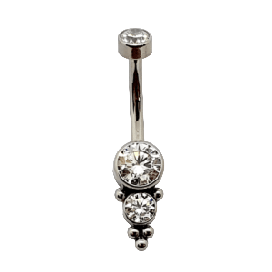 Belly outlet piercing transparent